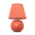 Simple Designs Mini Ceramic Globe Table Lamp, Orange LT2008-ORG